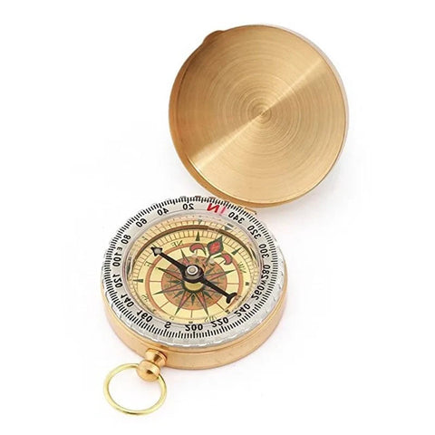 Mini Pocket Brass Golden Luminous Compass