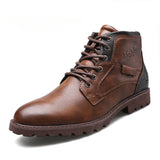 Leather Men Ankle Military Combat Boots