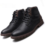 Leather Men Ankle Military Combat Boots