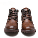 Leather Men Ankle Military Combat Boots