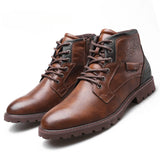 Leather Men Ankle Military Combat Boots